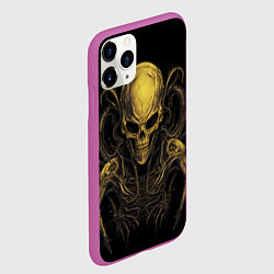 Чехол iPhone 11 Pro матовый Пришелец - скелет, цвет: 3D-фиолетовый — фото 2