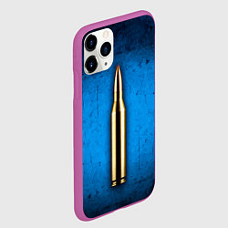 Чехол iPhone 11 Pro матовый Патрон на синем, цвет: 3D-фиолетовый — фото 2