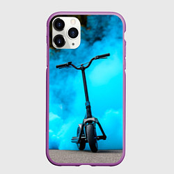 Чехол iPhone 11 Pro матовый Самокат в синем дыму, цвет: 3D-фиолетовый