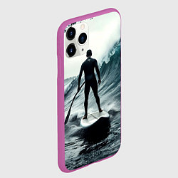 Чехол iPhone 11 Pro матовый Сапсёрфер в волне, цвет: 3D-фиолетовый — фото 2