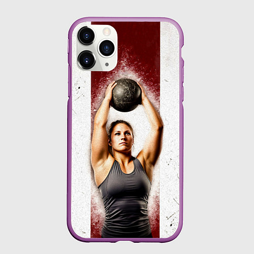 Чехол iPhone 11 Pro матовый Толкательница ядра / 3D-Фиолетовый – фото 1
