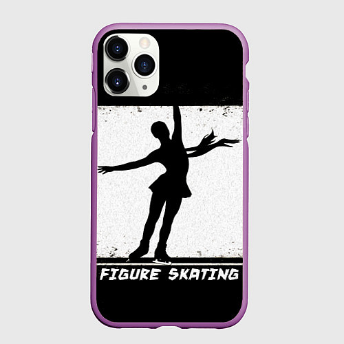Чехол iPhone 11 Pro матовый Figure skating / 3D-Фиолетовый – фото 1