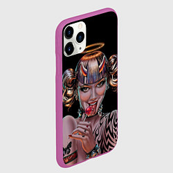 Чехол iPhone 11 Pro матовый Crazy town - butterfly, цвет: 3D-фиолетовый — фото 2