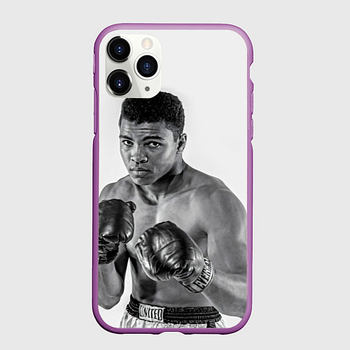 Чехол iPhone 11 Pro матовый Young Muhammad Ali / 3D-Фиолетовый – фото 1