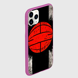 Чехол iPhone 11 Pro матовый Стритбольный мяч в чб, цвет: 3D-фиолетовый — фото 2