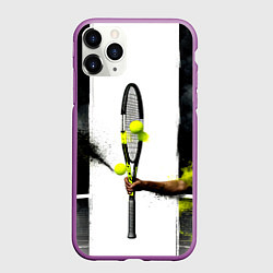Чехол iPhone 11 Pro матовый Ракетка в черном дыму, цвет: 3D-фиолетовый