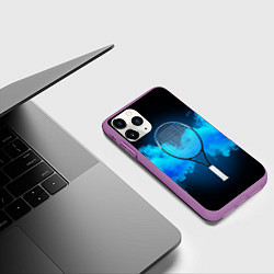 Чехол iPhone 11 Pro матовый Теннисная ракетка синий дым, цвет: 3D-фиолетовый — фото 2