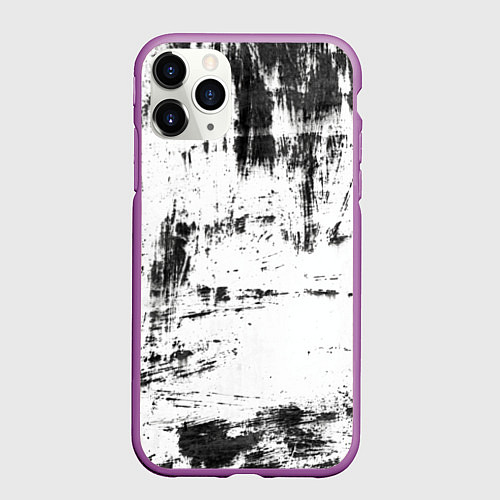 Чехол iPhone 11 Pro матовый Color black and white / 3D-Фиолетовый – фото 1