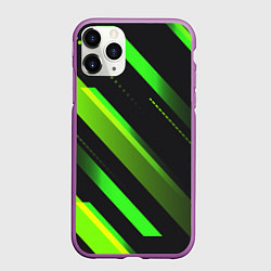 Чехол iPhone 11 Pro матовый Color black green, цвет: 3D-фиолетовый