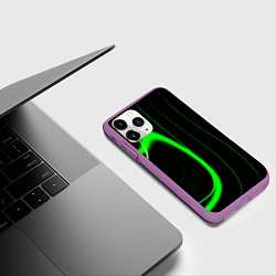 Чехол iPhone 11 Pro матовый Color green light green black, цвет: 3D-фиолетовый — фото 2