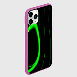 Чехол iPhone 11 Pro матовый Color green light green black, цвет: 3D-фиолетовый — фото 2