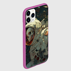 Чехол iPhone 11 Pro матовый Скелет космонавт, цвет: 3D-фиолетовый — фото 2