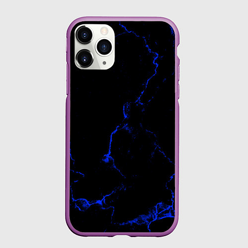 Чехол iPhone 11 Pro матовый Color black blue / 3D-Фиолетовый – фото 1