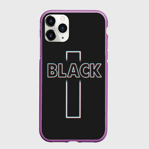 Чехол iPhone 11 Pro матовый Black - cross / 3D-Фиолетовый – фото 1
