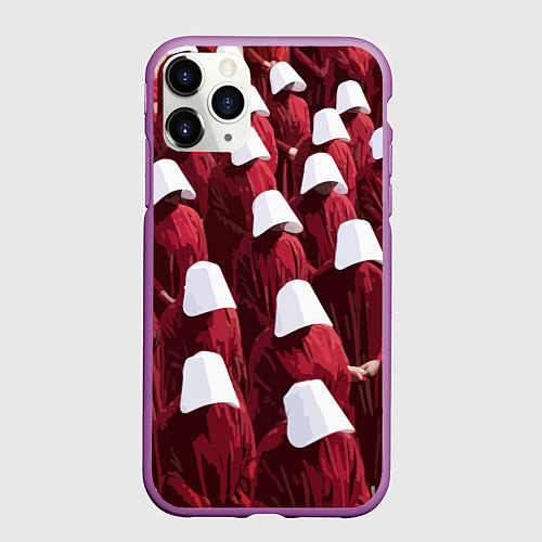 Чехол iPhone 11 Pro матовый Рассказ служанки паттерн / 3D-Фиолетовый – фото 1