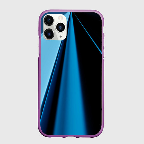 Чехол iPhone 11 Pro матовый Black blue / 3D-Фиолетовый – фото 1
