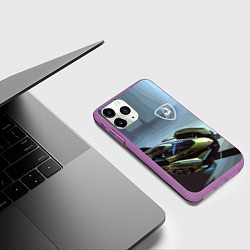 Чехол iPhone 11 Pro матовый Lamborghini - motorsport extreme, цвет: 3D-фиолетовый — фото 2