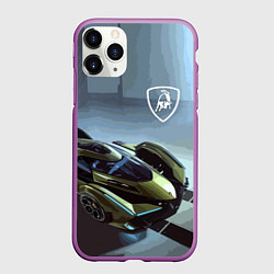 Чехол iPhone 11 Pro матовый Lamborghini - motorsport extreme, цвет: 3D-фиолетовый