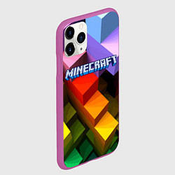 Чехол iPhone 11 Pro матовый Minecraft - pattern, цвет: 3D-фиолетовый — фото 2