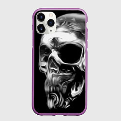 Чехол iPhone 11 Pro матовый Стилизованный череп, цвет: 3D-фиолетовый