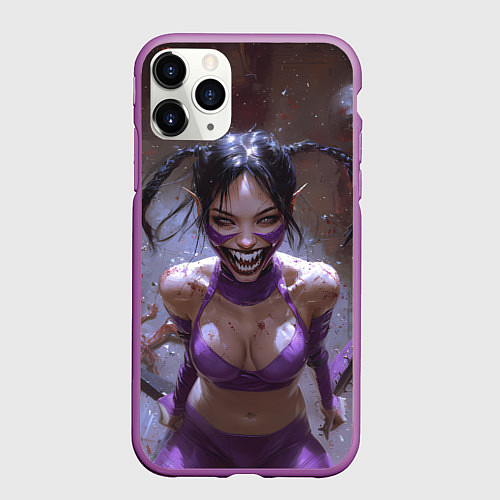 Чехол iPhone 11 Pro матовый Сумасшедшая Милина / 3D-Фиолетовый – фото 1