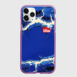 Чехол iPhone 11 Pro матовый Russia blue abstract