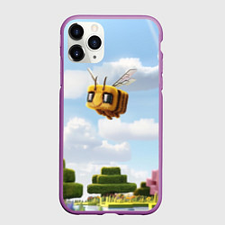 Чехол iPhone 11 Pro матовый Пчёлка - Minecraft, цвет: 3D-фиолетовый