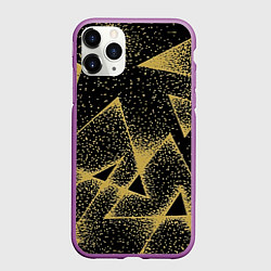 Чехол iPhone 11 Pro матовый Triangle yellow with dots