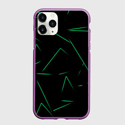 Чехол iPhone 11 Pro матовый Color light green line