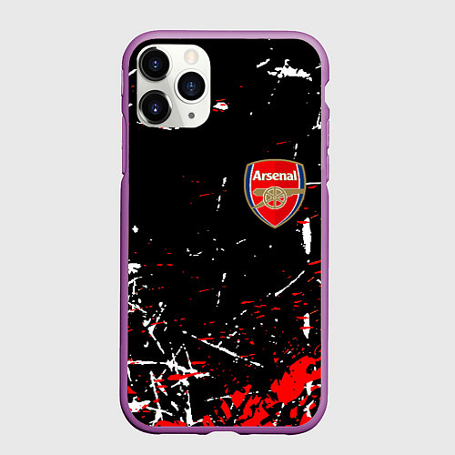 Чехол iPhone 11 Pro матовый Арсенал штрихи красок / 3D-Фиолетовый – фото 1