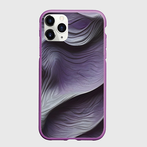 Чехол iPhone 11 Pro матовый Пластилиновые волны / 3D-Фиолетовый – фото 1