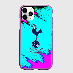 Чехол iPhone 11 Pro матовый Тоттенхэм неоновые краски, цвет: 3D-фиолетовый