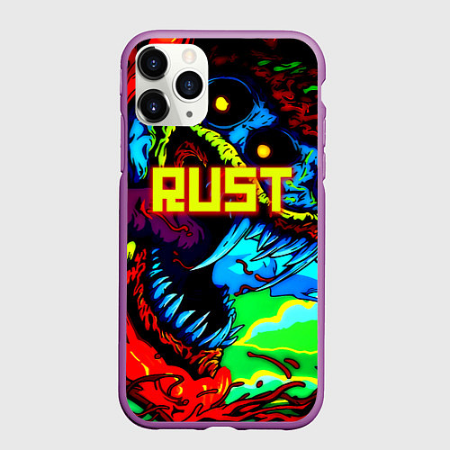 Чехол iPhone 11 Pro матовый Rust hyperbeast / 3D-Фиолетовый – фото 1