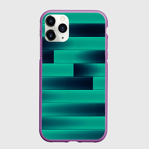 Чехол iPhone 11 Pro матовый Color light blue square / 3D-Фиолетовый – фото 1