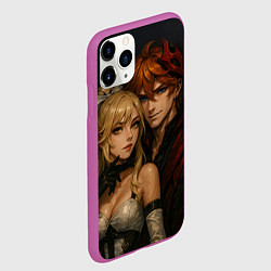 Чехол iPhone 11 Pro матовый Люмин и Тарталья реализм любовь, цвет: 3D-фиолетовый — фото 2