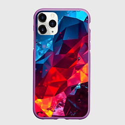 Чехол iPhone 11 Pro матовый Красные и синие минералы, цвет: 3D-фиолетовый
