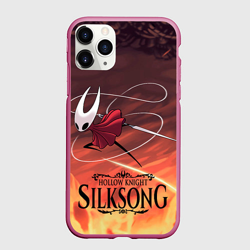 Чехол iPhone 11 Pro матовый Герой Hollow knight silksong / 3D-Малиновый – фото 1