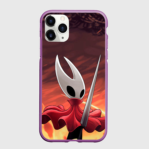 Чехол iPhone 11 Pro матовый Полый рыцарь Hollow knight silksong / 3D-Фиолетовый – фото 1