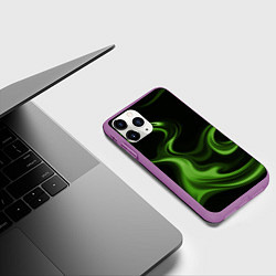 Чехол iPhone 11 Pro матовый Green black, цвет: 3D-фиолетовый — фото 2