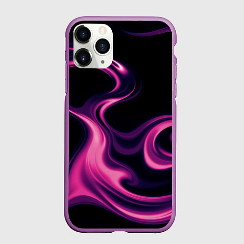 Чехол iPhone 11 Pro матовый Color pink smoke / 3D-Фиолетовый – фото 1