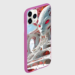 Чехол iPhone 11 Pro матовый Инопланетный белый город, цвет: 3D-фиолетовый — фото 2