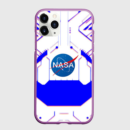 Чехол iPhone 11 Pro матовый NASA cosmos geometry / 3D-Фиолетовый – фото 1