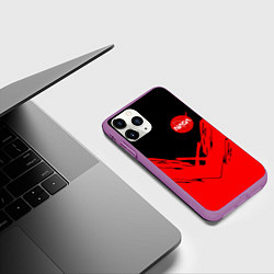 Чехол iPhone 11 Pro матовый Nasa краски красные, цвет: 3D-фиолетовый — фото 2