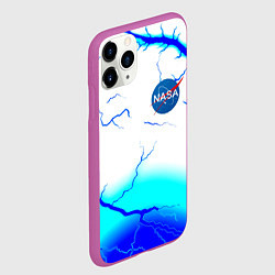 Чехол iPhone 11 Pro матовый Nasa неоновый шторм, цвет: 3D-фиолетовый — фото 2