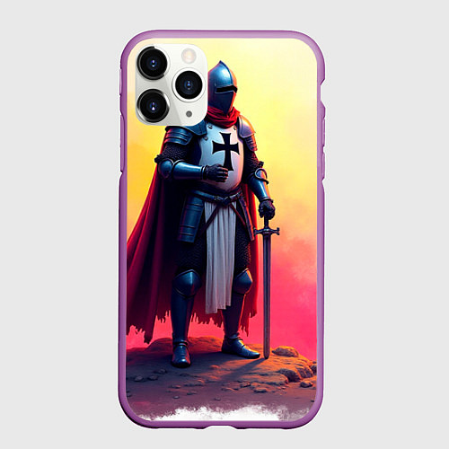 Чехол iPhone 11 Pro матовый Госпитальер / 3D-Фиолетовый – фото 1