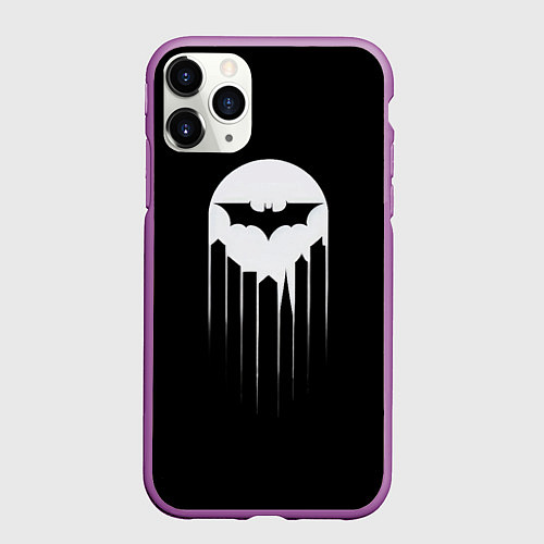 Чехол iPhone 11 Pro матовый Тень Готэма / 3D-Фиолетовый – фото 1