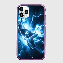 Чехол iPhone 11 Pro матовый Бело-синяя туманность