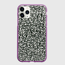 Чехол iPhone 11 Pro матовый Черепки паттерн, цвет: 3D-фиолетовый