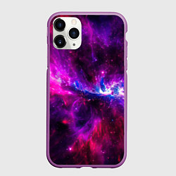 Чехол iPhone 11 Pro матовый Неоновый галактический космос