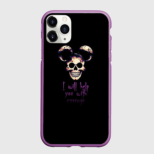 Чехол iPhone 11 Pro матовый Помощник Микки / 3D-Фиолетовый – фото 1